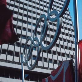 Olympic rings at Martin Place Olympic Live Site, Sydney, 2000