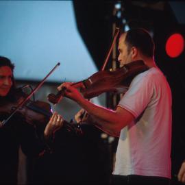 Four Play entertain the crowd at Martin Place Olympic Live Site, Sydney, 2000