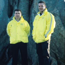 Security staff on duty for the Sunscreen Film Festival, Observatory Park, Sydney, 2000
