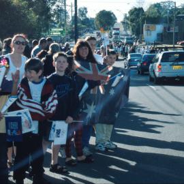 Spectators at the Olympic torch relay at Seven Hills Sydney, 2000