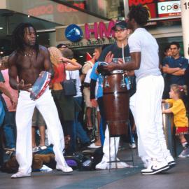 Buskers in Pitt Street Mall, Sydney, 2000