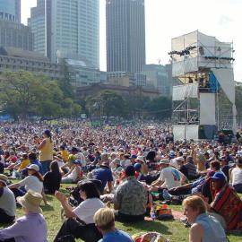 Spectators Watching the country music concert, at the Domain Olympic Live Site, Sydney, 2000