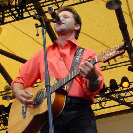 Troy Cassar-Daly on stage at the Domain Olympic Live Site, Sydney, 2000