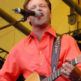 Troy Cassar-Daly on stage at the Domain Olympic Live Site, Sydney, 2000