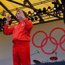 The Sandman on stage at the Domain Olympic Live Site, Sydney, 2000