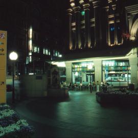 Outdoor dining at night at the Queen Victoria Building, Druitt Street, Sydney, 2000