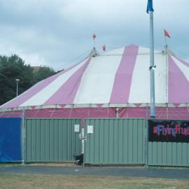 High security at the Fruit Fly Circus, Prince Alfred Park Surry Hills, 2000