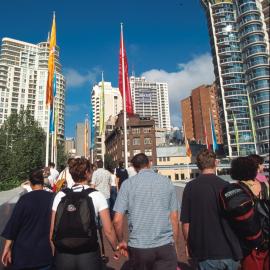 Crowds leaving Tumbalong Park Live Site, Darling Harbour, Sydney, 2000