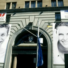 Giant poster of Ian Thorpe and Susie O'Neill on Westpac, George Street, Sydney, 2000