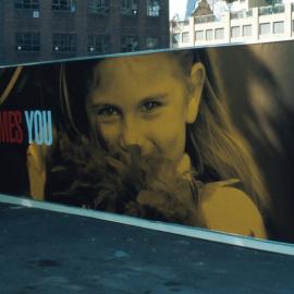 Decorative hoarding at Sussex and Liverpool Streets, Sydney, 2000