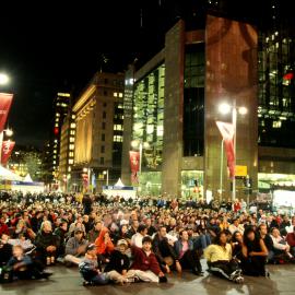 Martin Place Live Site for Cathy Freeman's 400m gold medal race, Martin Place, Sydney, 2000