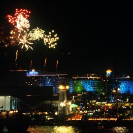 Fireworks after Cathy Freeman's gold medal ceremony, Darling Harbour, 2000