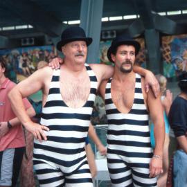 Two members of the Czech Men's Synchronised swimming team, Cook and Phillip Park Pool, Sydney, 2000