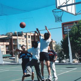 Basketball Court action at Ultimo Community Centre, Ultimo, Sydney, 2000