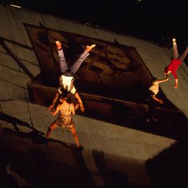 Legs on the Wall' entertain at the Circular Quay Live Site, Sydney, 2000