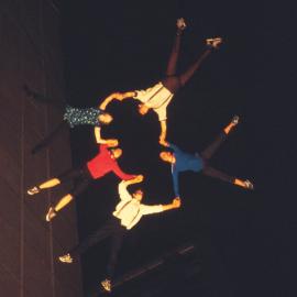 Legs on the Wall' entertain at the Circular Quay Live Site, Sydney, 2000