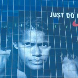 Cathy Freeman, Olympic Games advertisement, Kent street, Sydney, 2000