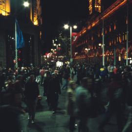 Martin Place activity on Olympic Closing Ceremony night Sydney, 2000