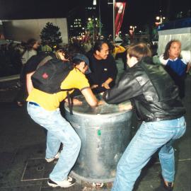 Martin Place activity on Olympic closing ceremony night Sydney, 2000