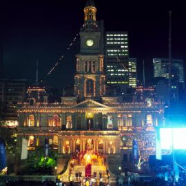 Olympic torch arrives at Sydney Town Hall, George Street Sydney, 2000