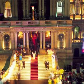 Waiting for the torch to arrive at the Sydney Town Hall, George Street Sydney, 2000