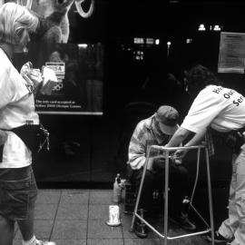 Meeting the homeless at night at various City locations, Sydney, 2000