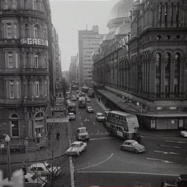 Traffic congestion, York and Druitt Streets Sydney, 1966