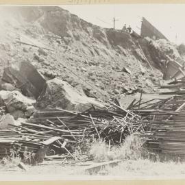 Print - Collapsed road off Jones Street Ultimo, 1943