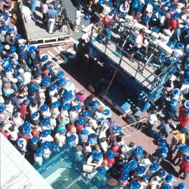 Olympic TV media pen, Athletes Tickertape Parade and Civic Reception, George Street Sydney, 2000