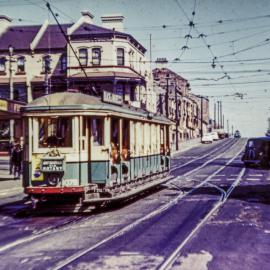 Tram in Chalmers Street Redfern, 1953