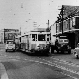 Tram in Bourke Street Zetland, 1954