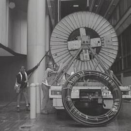 Council workers laying cabling duct, Jamison Street Sydney, 2000