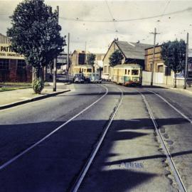 Trams on Mitchell Road Alexandria, 1953