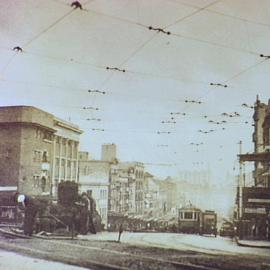 Reconstruction of tram tracks, William Street Darlinghurst, 1934