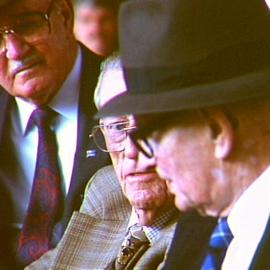 Meeting of returned servicemen on ANZAC Day, unknown Street Sydney, 1997