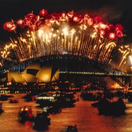 New Years Eve fireworks on Sydney Harbour Bridge, 1997