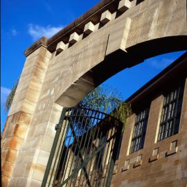Sandstone gated entrance to the National Art School, Burton Street Darlinghurst, 2001