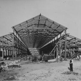 Print - Construction of the Municipal Council of Sydney Electricity Depot Camperdown, 1919