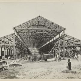 Print - Construction of the Municipal Council of Sydney Electricity Depot Camperdown, 1919