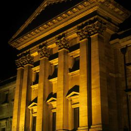 Illuminated view of the entrance Australian Museum, College Street Sydney, 2001