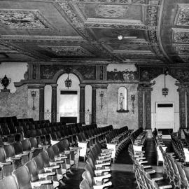 Interior of Capital Theatre with statue and urn, Campbell Street Haymarket, 1972