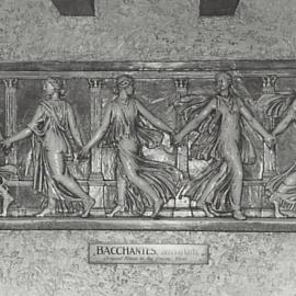 Interior, Capitol Theatre, wall relief, Bacchantes dancing girls, Campbell Street Haymarket, 1972