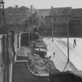 Elevated view showing pedestrian stairs, Cumberland Street Sydney, 1937