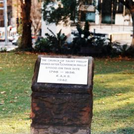 Site of the Church of Saint Phillip plaque, Lang Park Sydney, 1986