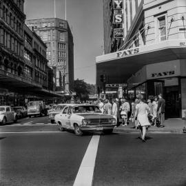 Fays Shoes, view east along Market Street from Pitt Street Sydney, 1969