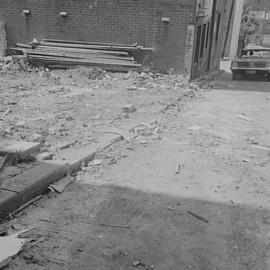 Demolition site, Hargrave Lane Darlinghurst, 1970