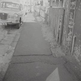 Footpath damage, Lucas Street Camperdown, 1970