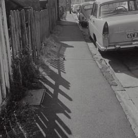 Footpath damage, Lucas Street Camperdown, 1970