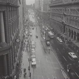 Pedestrian traffic, Martin Place Sydney, 1970