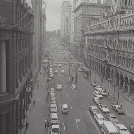 Pedestrian traffic, Martin Place Sydney, 1970